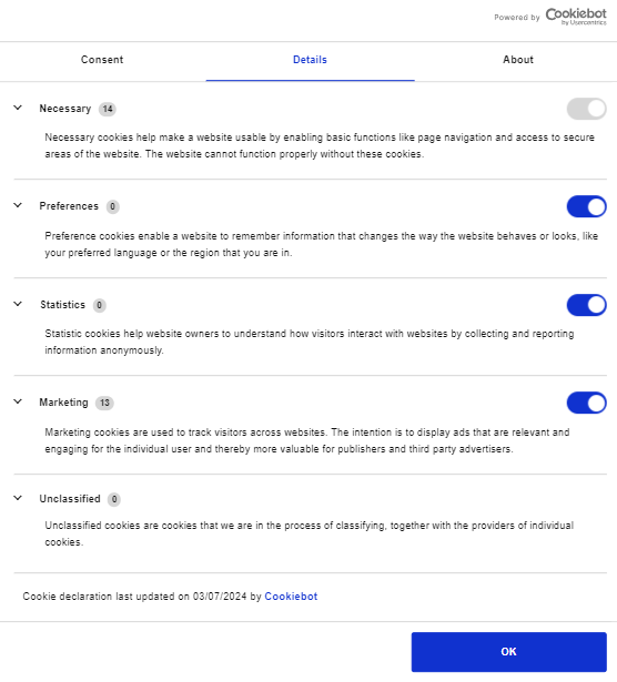 cookie settings button