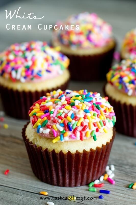 White Cream Cupcakes Recipe - Tastes of Lizzy T