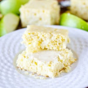 Homemade Apple Cornbread slices of homemade apple cornbread on a plate - this is one of the best apple recipes to make during apple picking season!