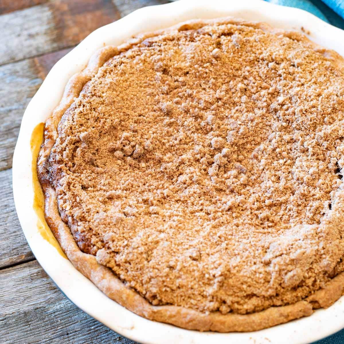 baked molasses pie on a table