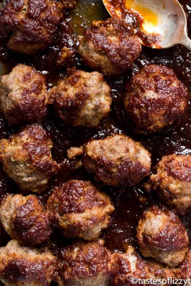 My grandma's meatballs recipe is a family favorite and is so simple to make! You'll love the molasses and chili sauce flavors of these baked meatballs. This is one of my favorite meatball recipes! Grandma's meatballs (homemade sweet and tangy meatballs)