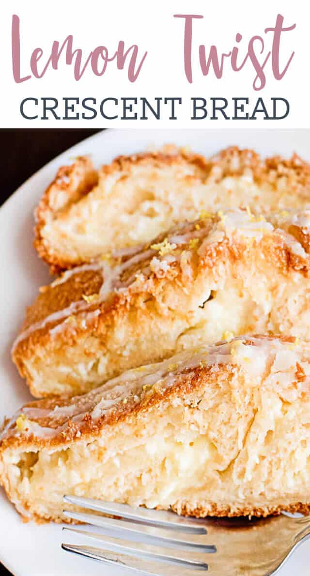 three slices of crescent roll lemon twist bread