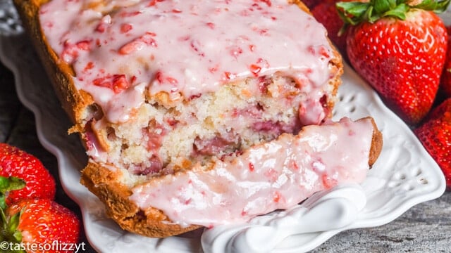 Strawberry Bread Recipe with Fresh Strawberry Glaze