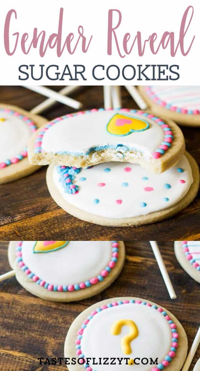 A simple decorated sugar cookie recipe is the star of the party with these Gender Reveal Cookies! Will it be pink or blue?