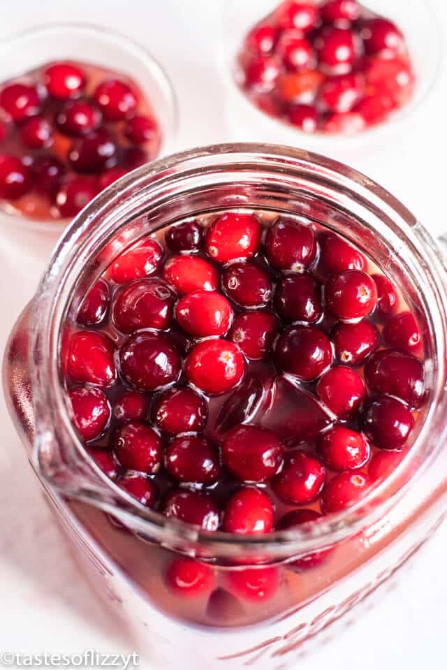 cranberry punch in a pitcher