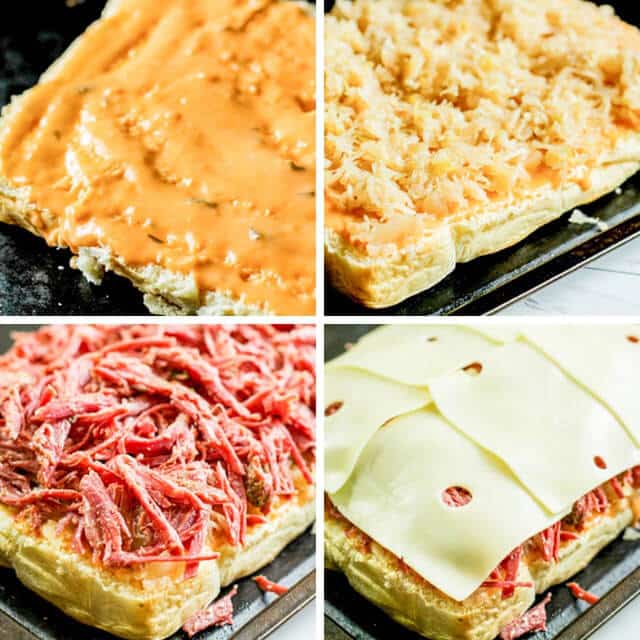 how to make reuben sliders collage