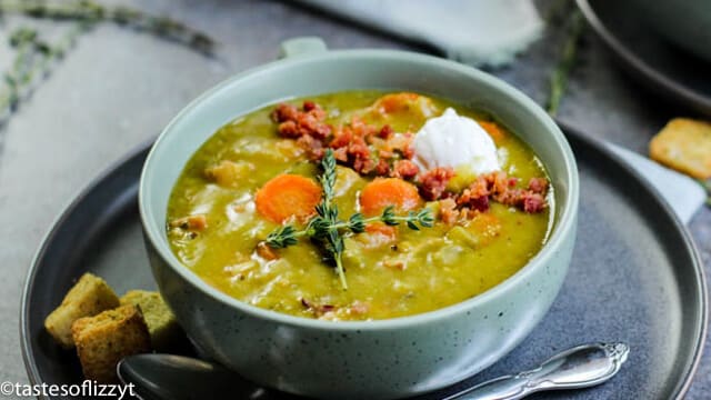 split pea soup with fresh thyme