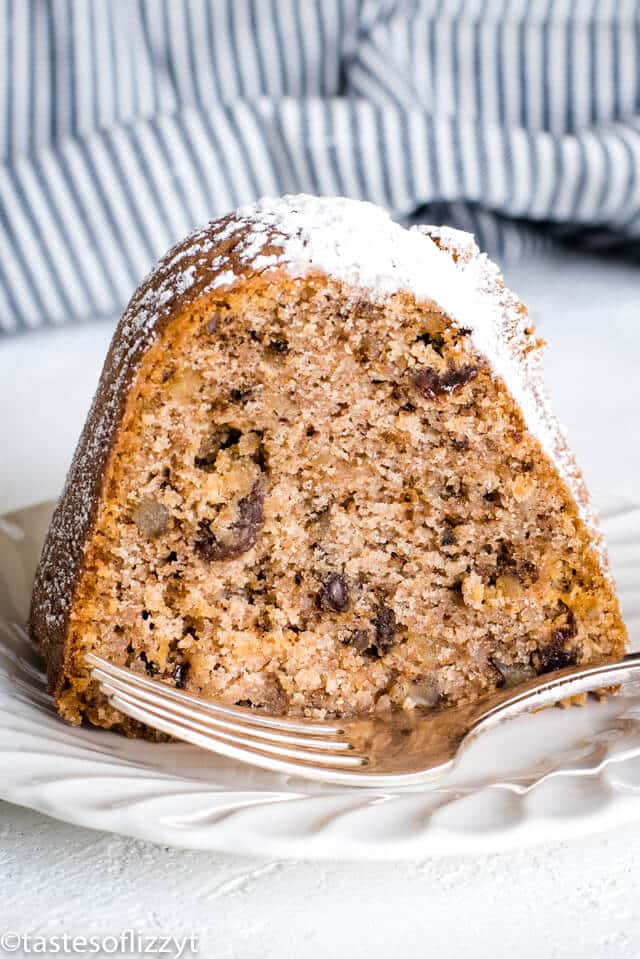 A piece of cake sitting on top of a paper plate, with Potato