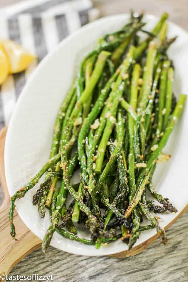 A plate of asparagus