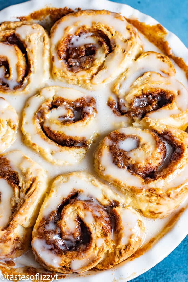 Easy Cinnamon Rolls with powdered sugar glaze