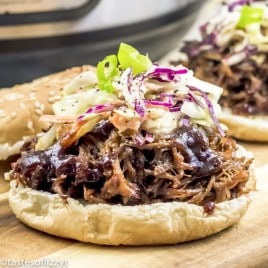open face Instant Pot Pulled Pork