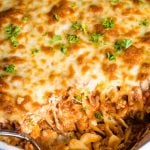 Lasagna Noodle Casserole with spoon