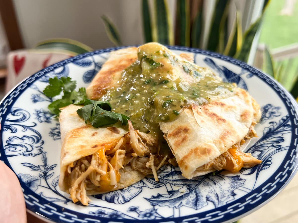 salsa verde chicken quesdillas