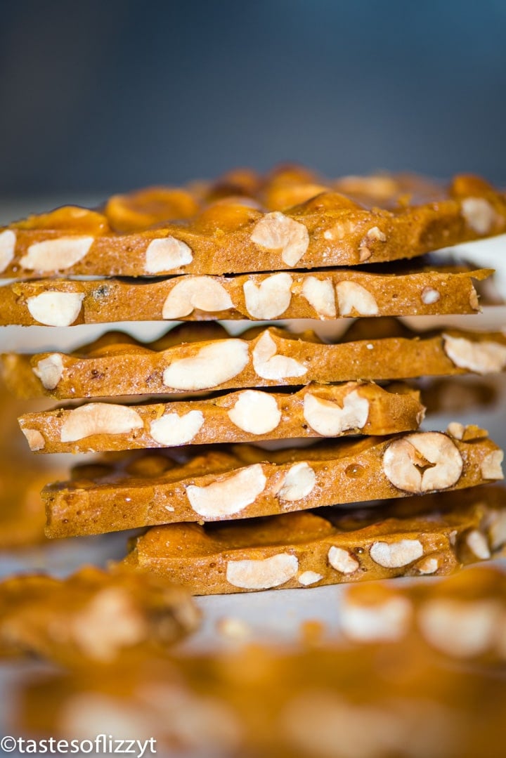 stack of peanut brittle