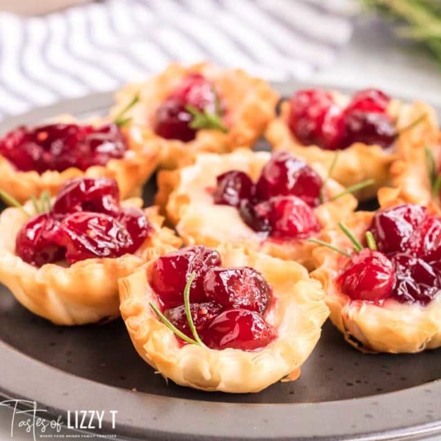 Cranberry Brie Bites on a plate