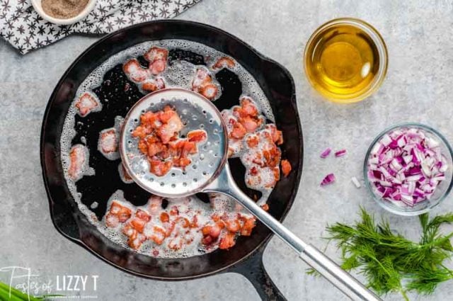 bacon in a cast iron skillet