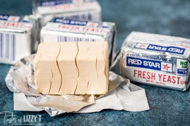 fresh cake yeast unwrapped