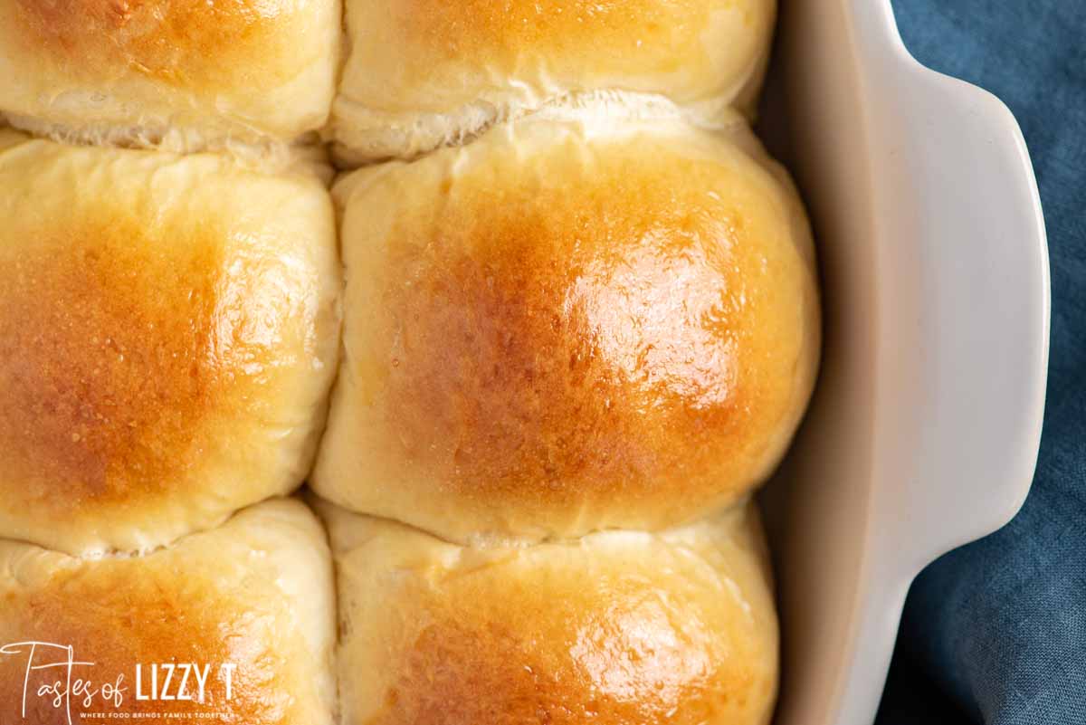 overhead shot of golden brown rolls