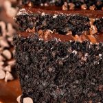 slices of frosted chocolate banana bread on a plate