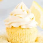 unwrapped homemade lemon cupcake