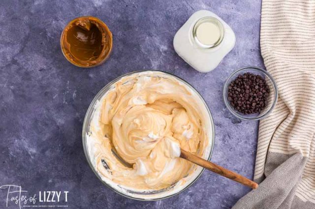 caramel and whipped cream mixed together