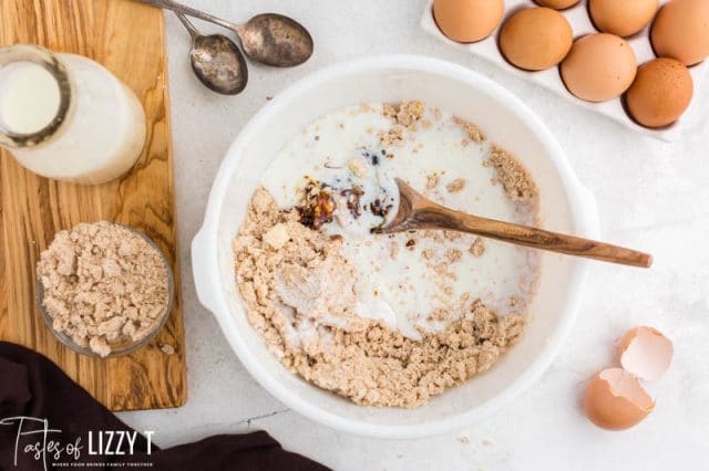 milk in cake ingredients mixing bowl