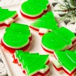 christmas jello shapes on a plate