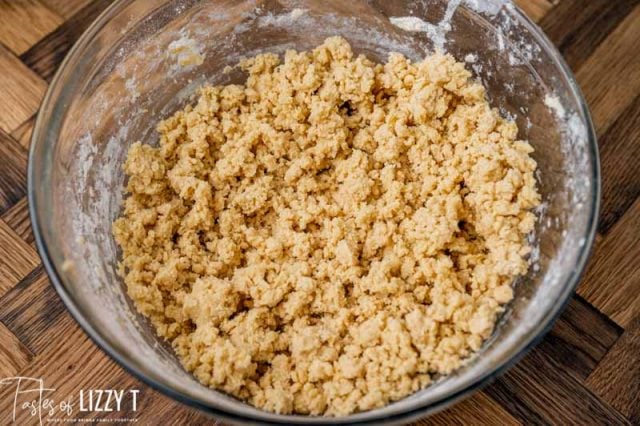 shortbread cookie dough in a bowl