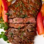 overhead view of a flat iron steak