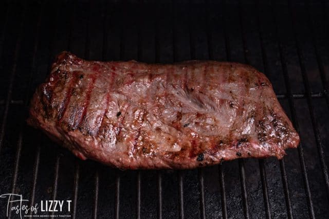 flat iron steak on a grill