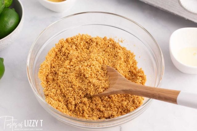 graham cracker crumb mixture in a bowl
