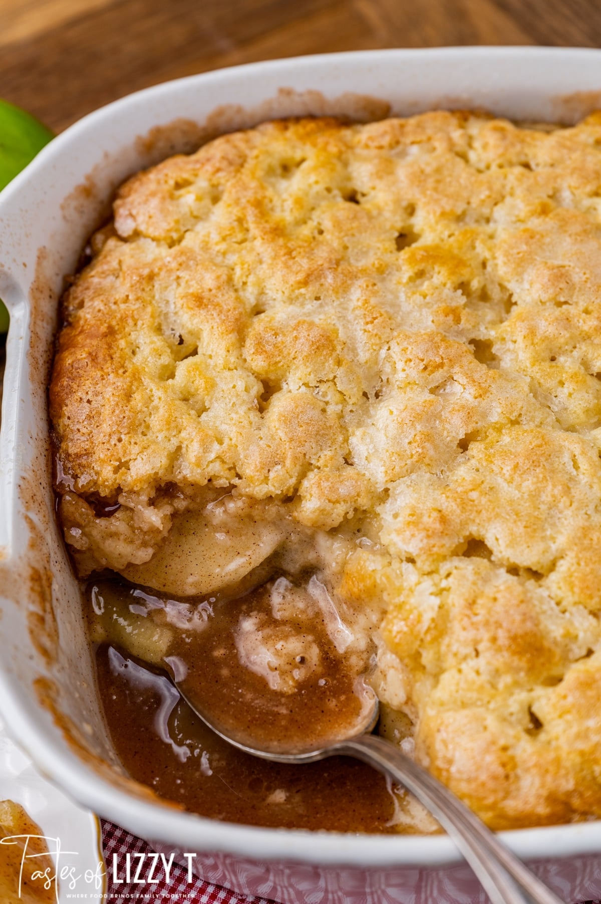 apple cobbler in a baking pan