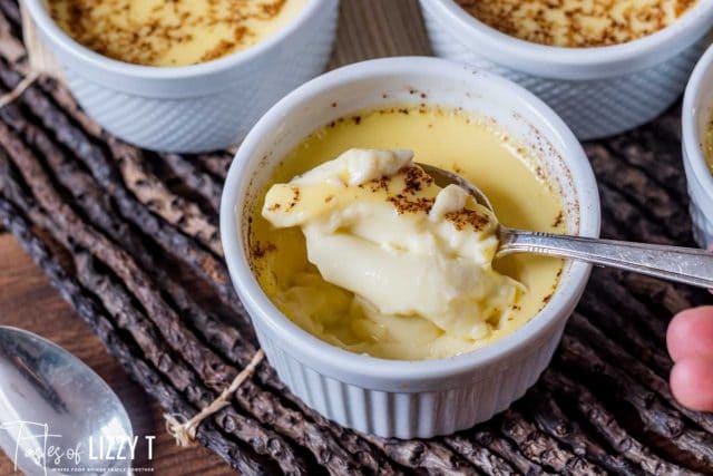 a spoonful of baked custard