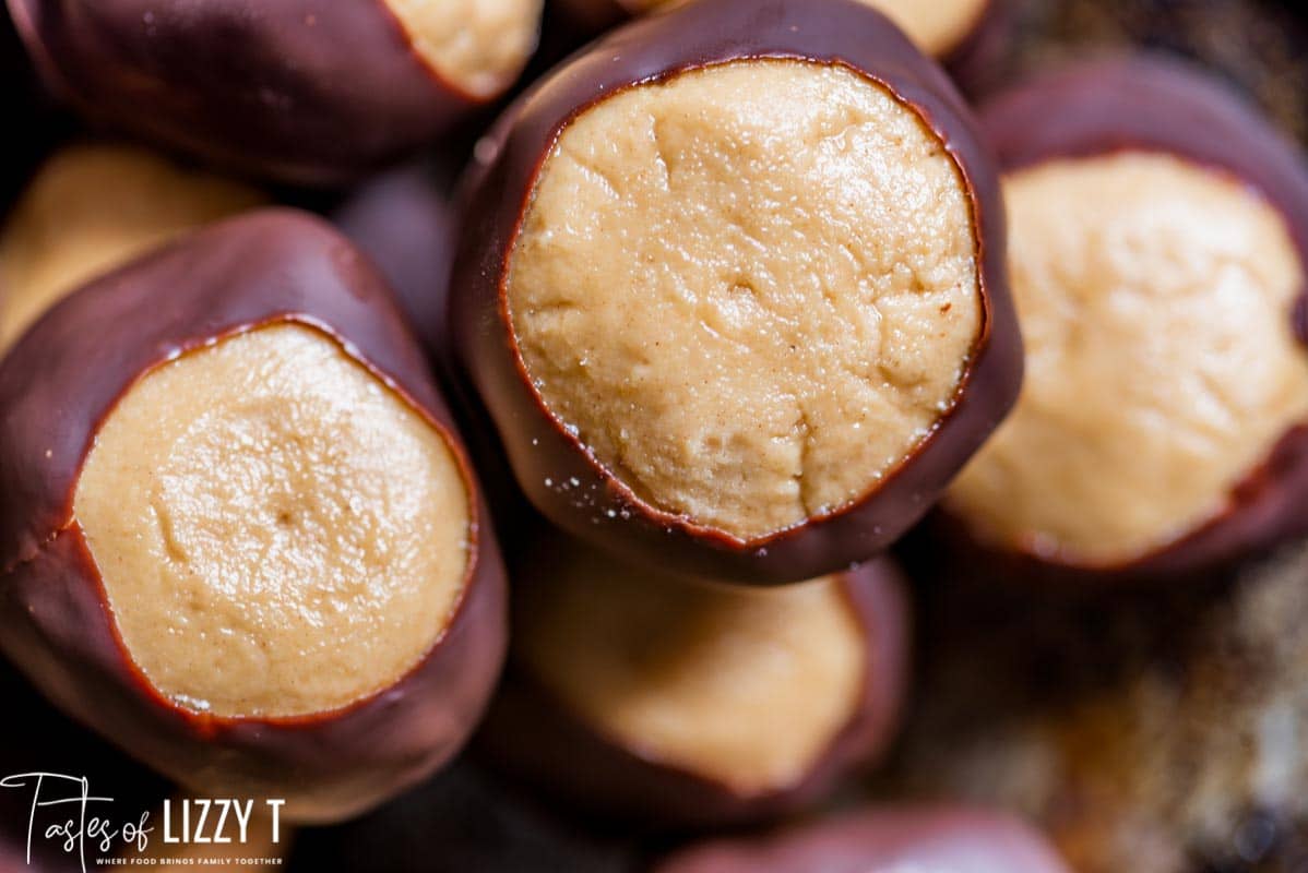 closeup of buckeye candies