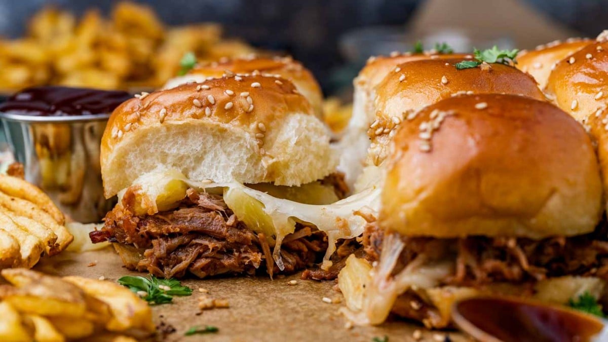 pulled pork ham sandwiches with pineapple