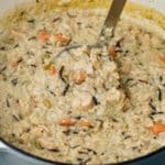uncle ben's wild rice soup in a pot