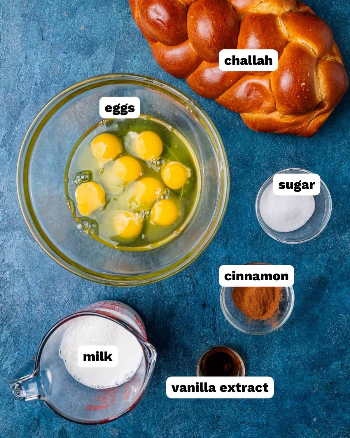 ingredients for french toast waffles on a table