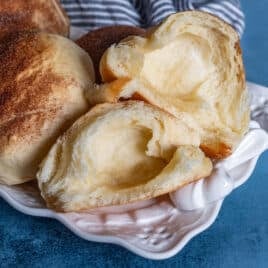 a resurrection roll cut open to show the empty middle