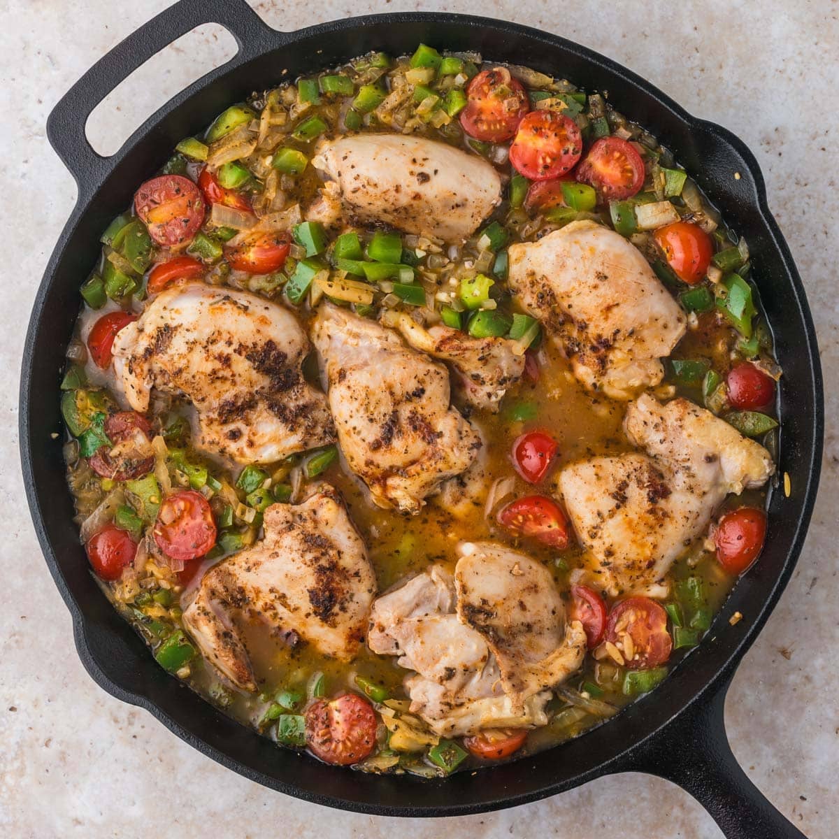chicken and orzo bake before it goes in the oven