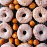 amish donuts cooling on a wire rack