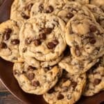 plate of bakery chocolate chip cookies