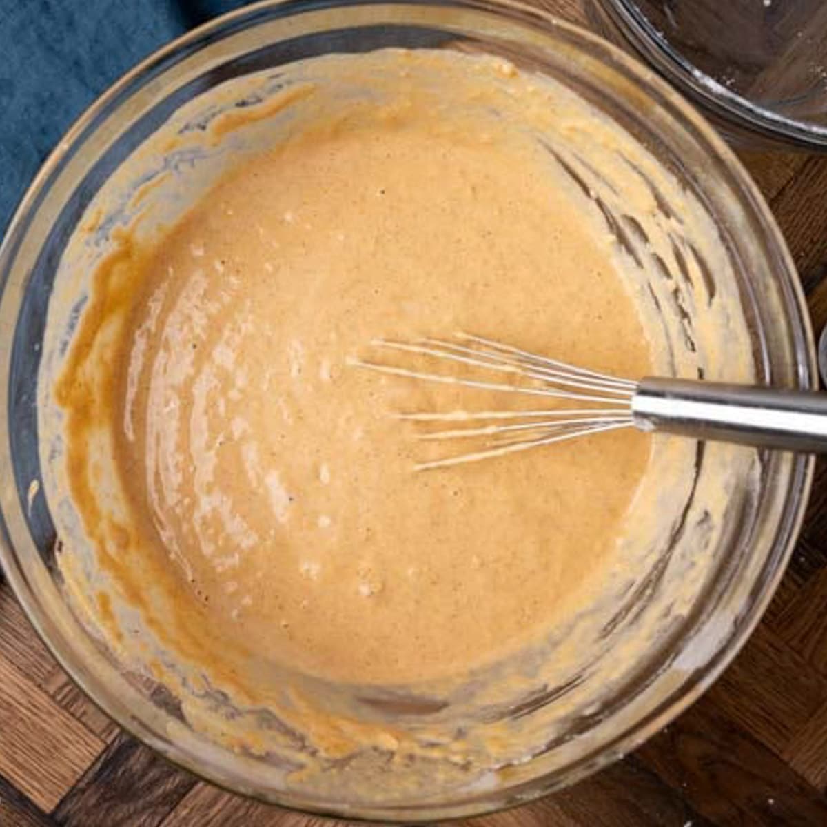 sourdough pumpkin pancake batter in a bowl