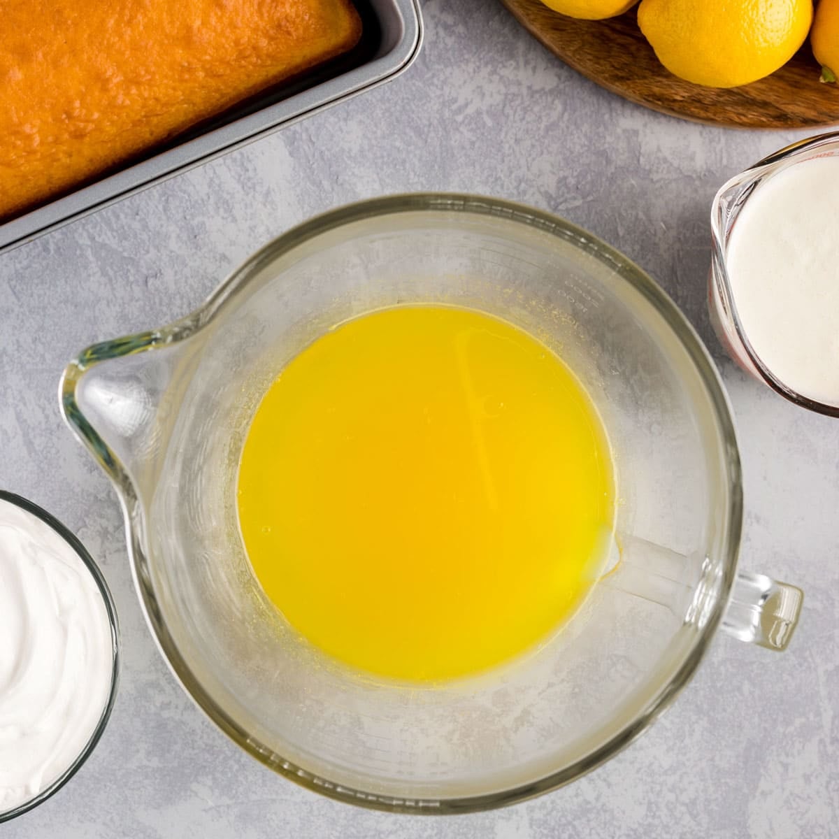 lemon jello in a bowl