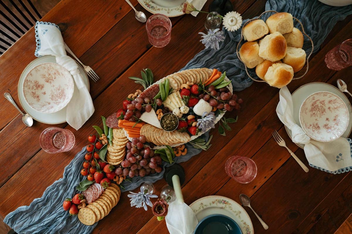 a family dinner table