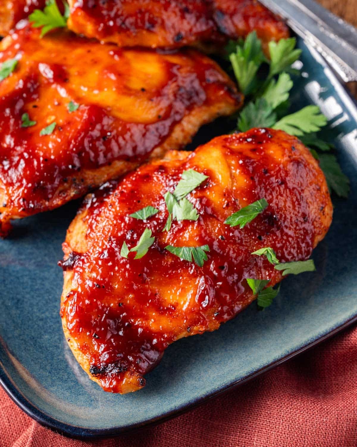 bbq chicken breast on a plate