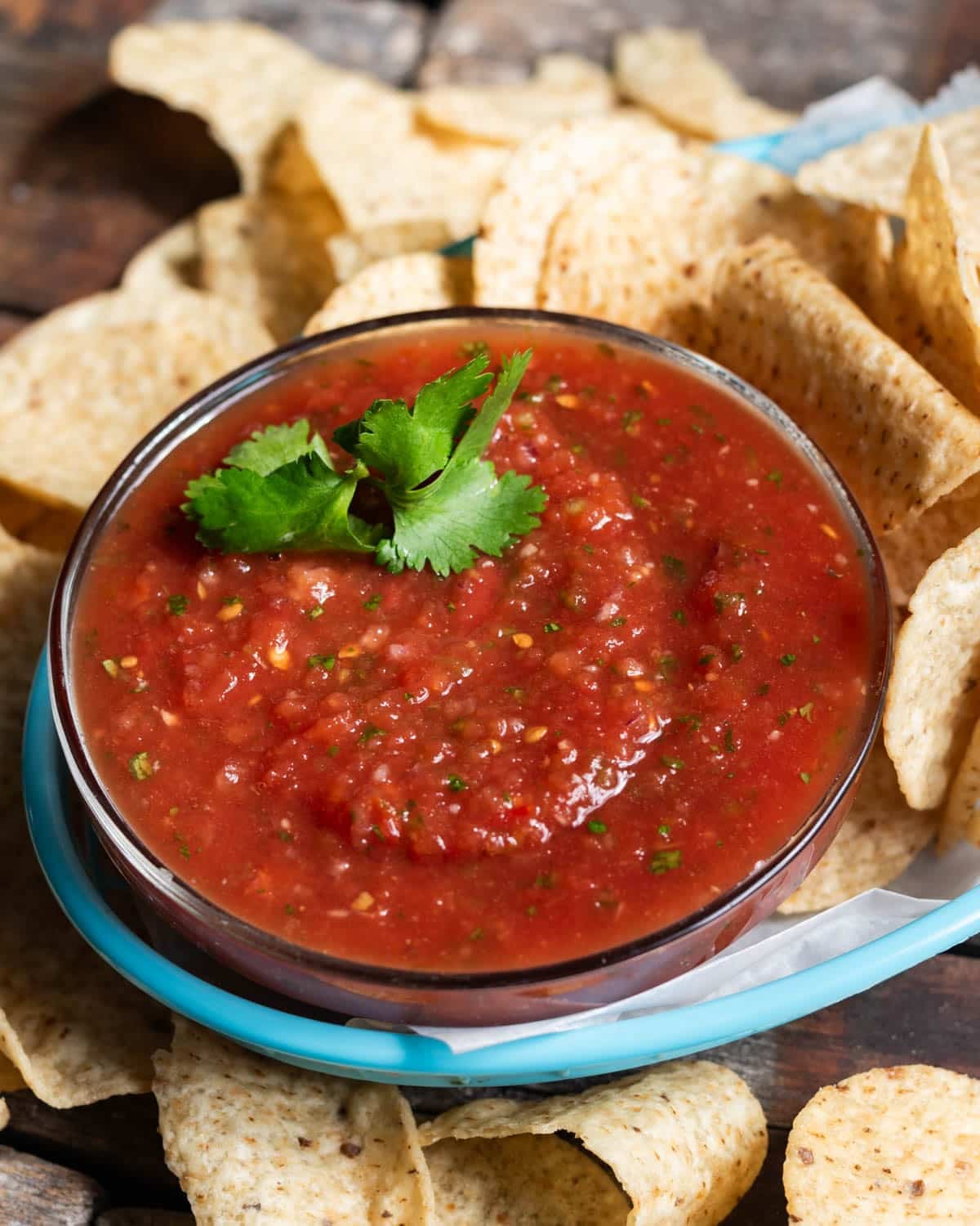 smooth blender salsa in a bowl