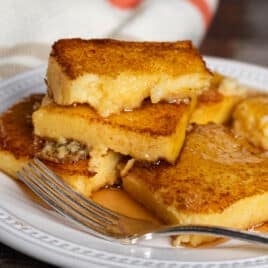 a stack of fried mush on a plate