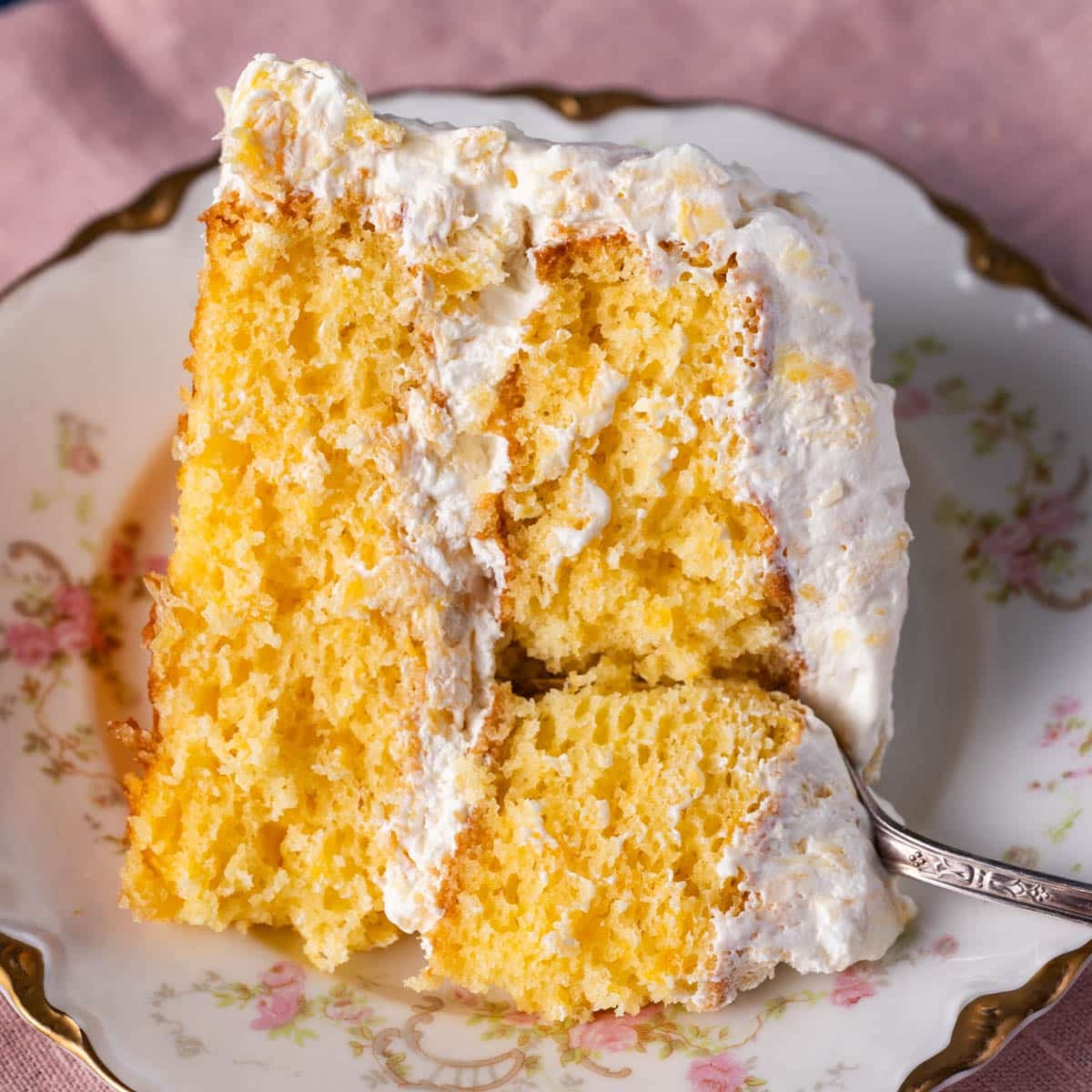 orange pineapple cake with cool whip frosting