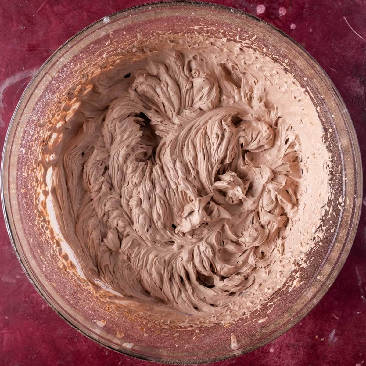 chocolate whipped cream in a bowl