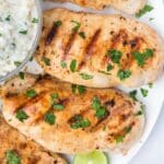 coconut lime chicken on a plate